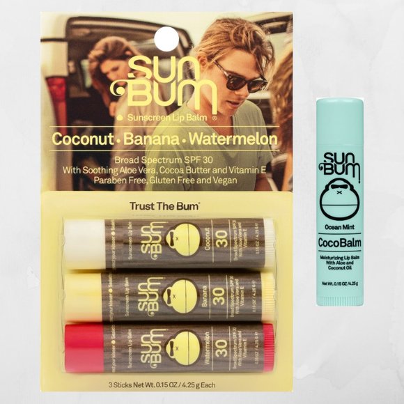 SUN BUM Other - SUN BUM 4 Sunscreen Lip Balms NWT